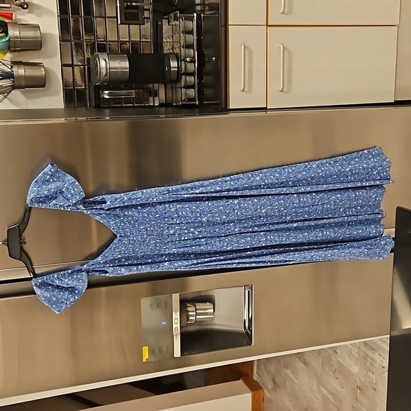 💕REFORMATION💕 Baxley Dress ~ Sweetheart Neckline Eve Blue Floral Print 10 NWT - Picture 10 of 16